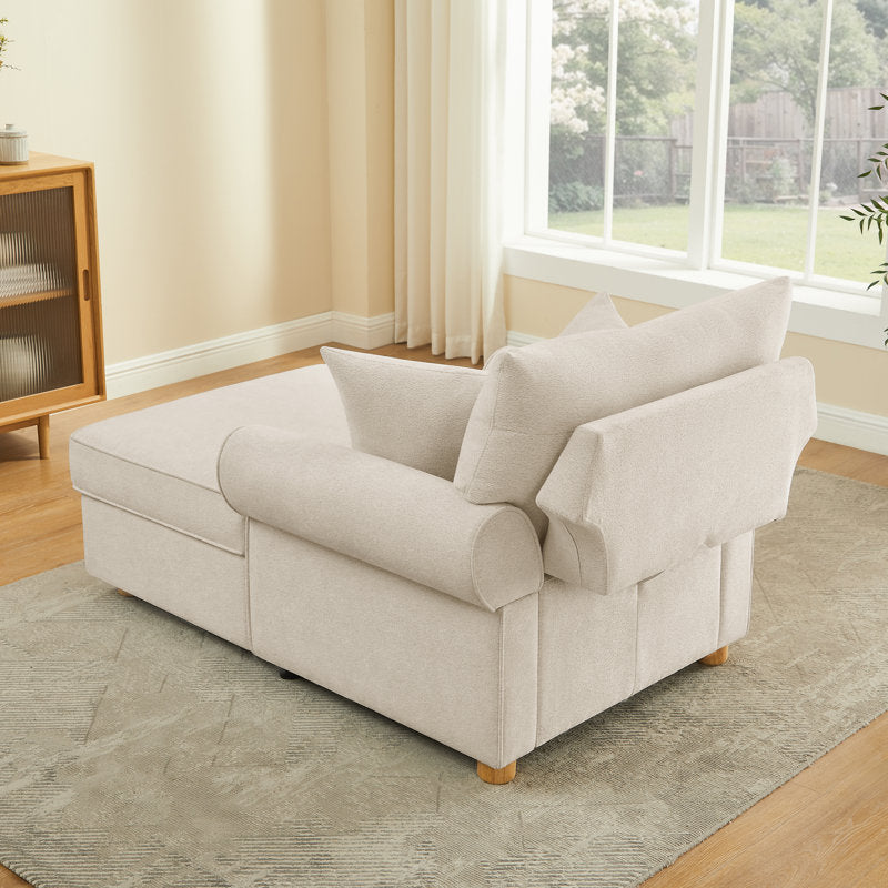 40.16''W Upholstered Chenille Chaise Lounge With Storage