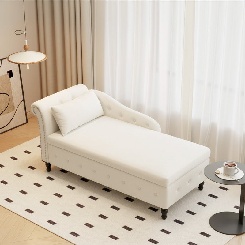 Maci 74"L Oversized Upholstered Velvet Storage Deep Seat Chaise Lounge with Hidden Storage