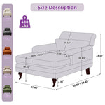 Erbes 37.01" W Chenille Upholstered Solid Wood Chaise Lounge