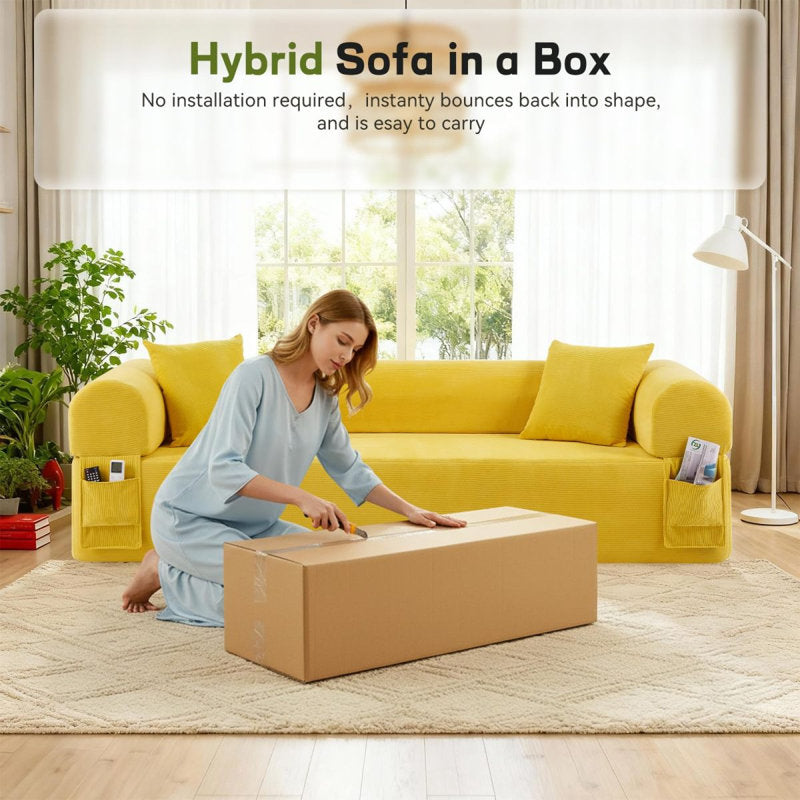 3Seater Sofa Boneless Couches,No Assembly Needed, Modern Sofa For Compact Living Rooms, Apartments, And Offices