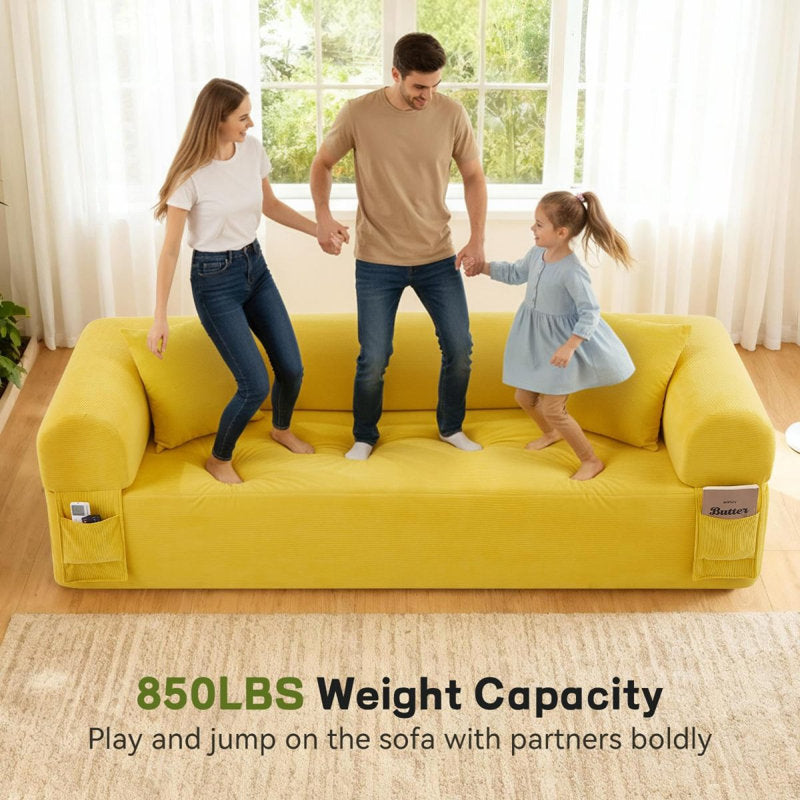 3Seater Sofa Boneless Couches,No Assembly Needed, Modern Sofa For Compact Living Rooms, Apartments, And Offices