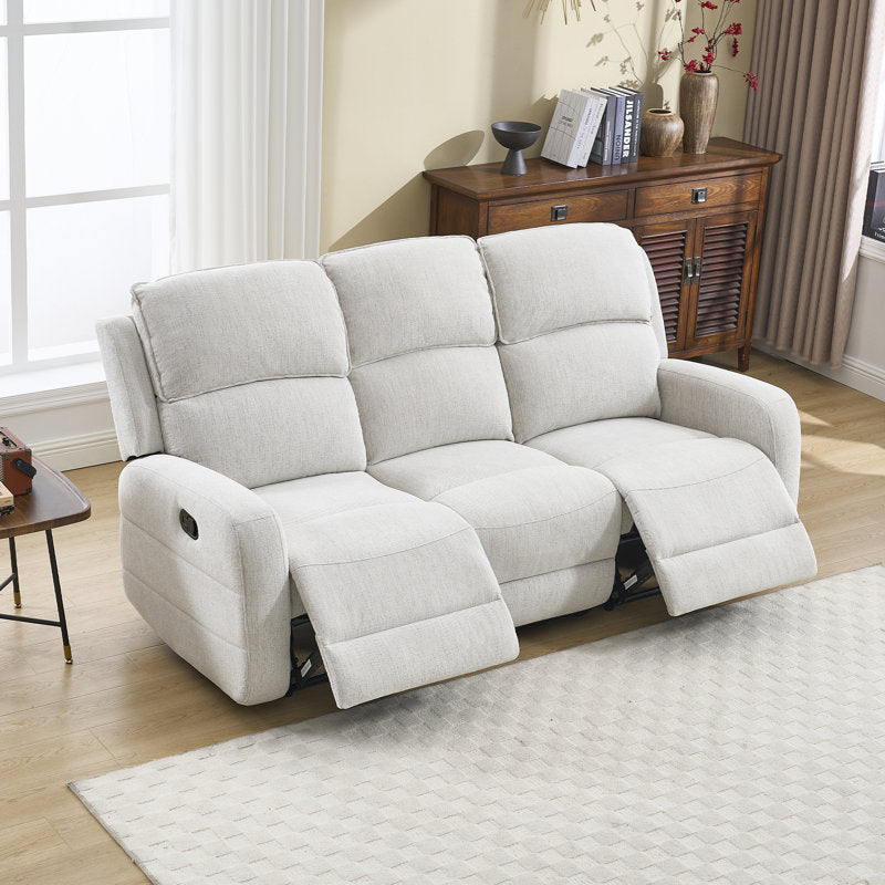 79.8" Wide Modern and Overstuffed Soft Manual Reclining Sofa