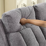 80" Wide 3-Seater Manual Recliner Sofa with Cup Holders & Pocket Storage