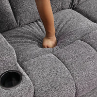 80" Wide 3-Seater Manual Recliner Sofa with Cup Holders & Pocket Storage