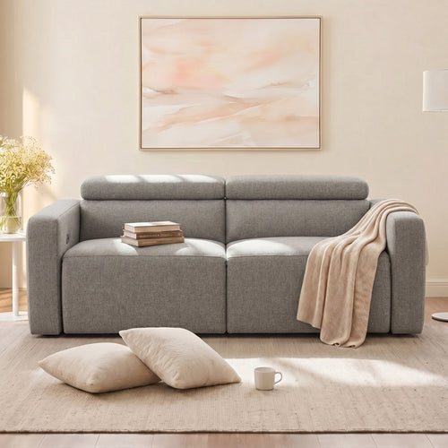 72" Wide Modern Fabric Manual 2-Seater Reclining Sofa