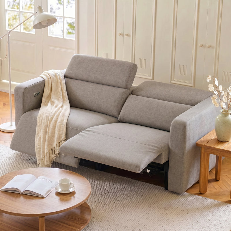 72" Wide Modern Fabric Manual 2-Seater Reclining Sofa