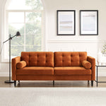 Jeses 80.3" W Velvet Tufted Square Arm Sofa