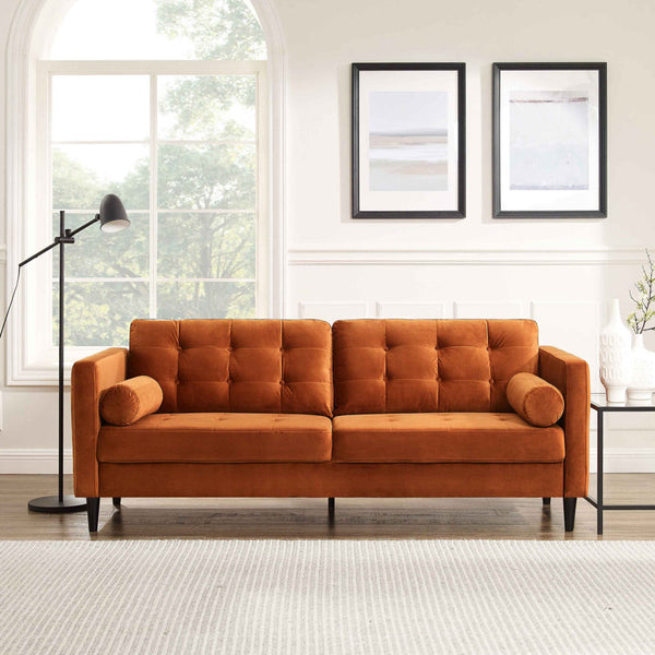 Jeses 80.3" W Velvet Tufted Square Arm Sofa