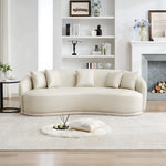 68” Curved Sofa With Lambswool Upholstery And Solid Wood Frame – Perfect For Living Rooms, Offices, And More