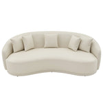 68” Curved Sofa With Lambswool Upholstery And Solid Wood Frame – Perfect For Living Rooms, Offices, And More