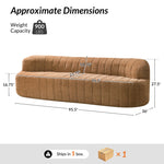 95.5"W Modern Curved Boneless Channel Tufted Compressed Sofa
