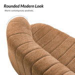 95.5"W Modern Curved Boneless Channel Tufted Compressed Sofa