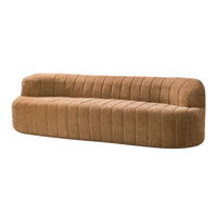 95.5"W Modern Curved Boneless Channel Tufted Compressed Sofa