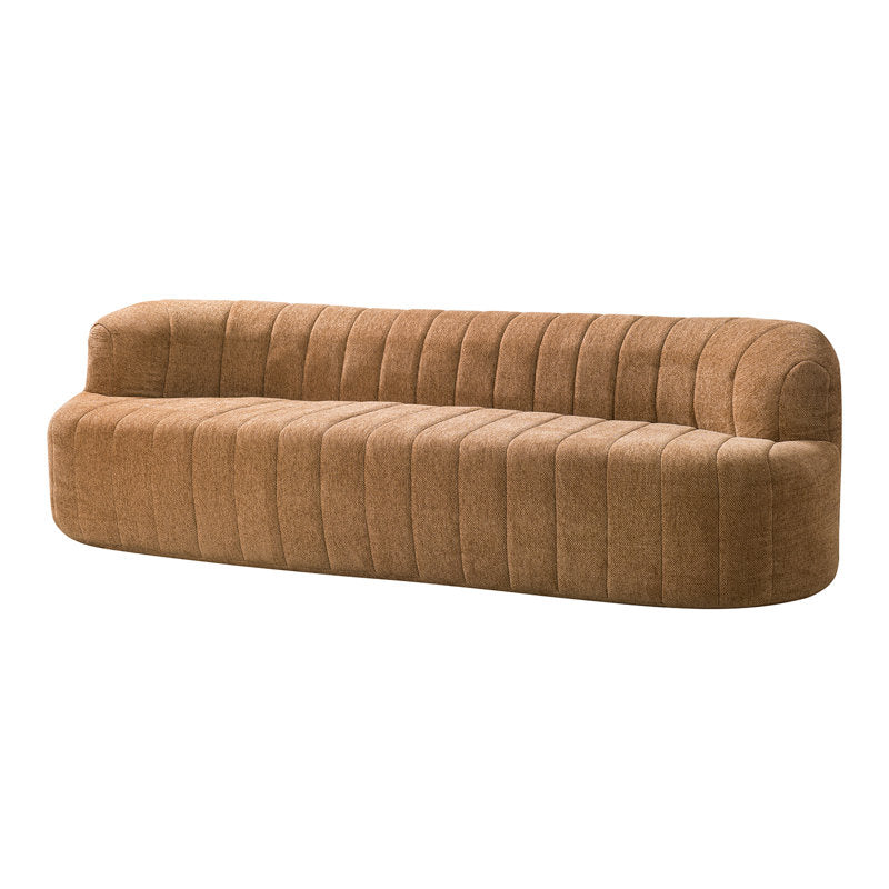 95.5"W Modern Curved Boneless Channel Tufted Compressed Sofa
