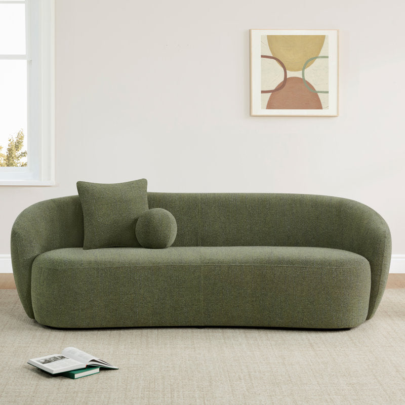 Harlan 89'' Boucle Upholstered Curved Sofa
