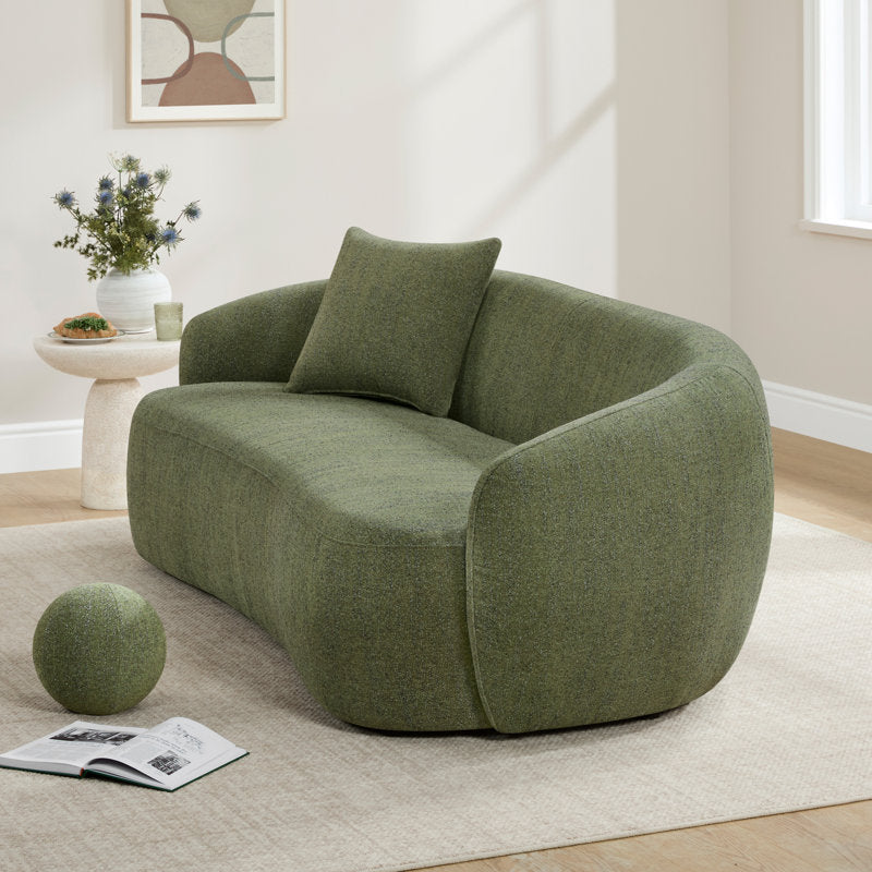 Harlan 89'' Boucle Upholstered Curved Sofa