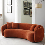 101.4"W 5-Seater Curved Sectional Sofas Modern Half-Moon Comfy Boucle Couch for Apartment Living Room,White