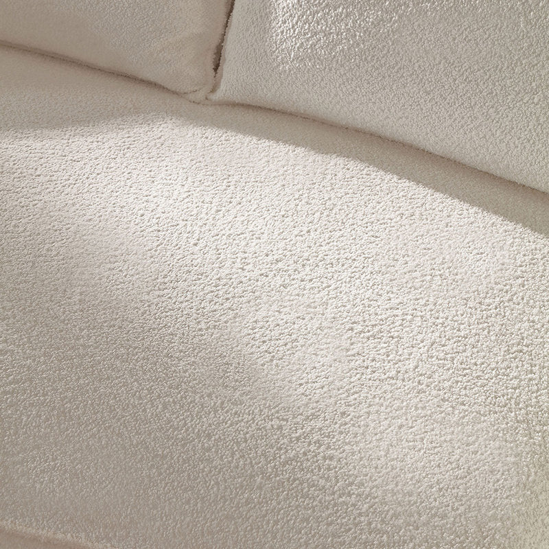 114" Curved Compressed Boucle Sectional Sofa, L-Shaped Cloud Couch with High Resilience Foam, No Assembly Required for Large Spaces
