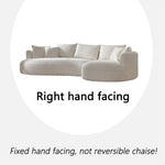 114" Curved Compressed Boucle Sectional Sofa, L-Shaped Cloud Couch with High Resilience Foam, No Assembly Required for Large Spaces
