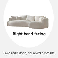 114" Curved Compressed Boucle Sectional Sofa, L-Shaped Cloud Couch with High Resilience Foam, No Assembly Required for Large Spaces