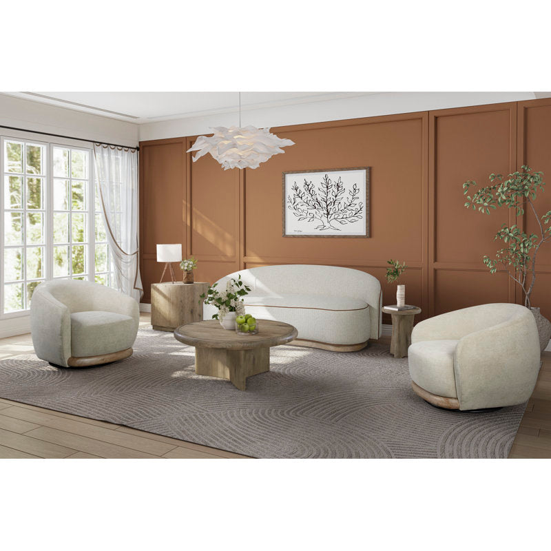 Zina Curved Sofa – Amazon Feather, Revive Performance Fabric, Upholstered Modern Sofa with Dacron Wrapped Cushions & High-Density Foam
