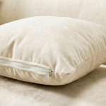 6.6'' W Curved Linen Sofa, Modern Upholstered Couch With 2 Accent Pillows