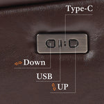 62.6'' Wide Diamond Stitching Breathable Leather Power Reclining Loveseat with USB