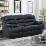81.5'' Wide Modern and Super Soft Faux Leather Manual Reclining Sofa with Wide Backrest