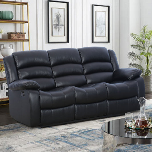 81.5'' Wide Modern and Super Soft Faux Leather Manual Reclining Sofa with Wide Backrest