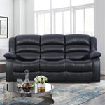 81.5'' Wide Modern and Super Soft Faux Leather Manual Reclining Sofa with Wide Backrest
