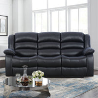 81.5'' Wide Modern and Super Soft Faux Leather Manual Reclining Sofa with Wide Backrest