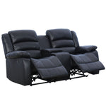 71.7'' Wide Modern and Overstuffed Breathable Vegan Leather Manual Reclining Loveseat Sofa with Cup Holder and Storage