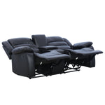 71.7'' Wide Modern and Overstuffed Breathable Vegan Leather Manual Reclining Loveseat Sofa with Cup Holder and Storage