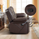 84.6" W Vegan Leather Manual Reclining Sofa with Pillow Top Arms