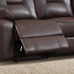 84.6" W Vegan Leather Manual Reclining Sofa with Pillow Top Arms