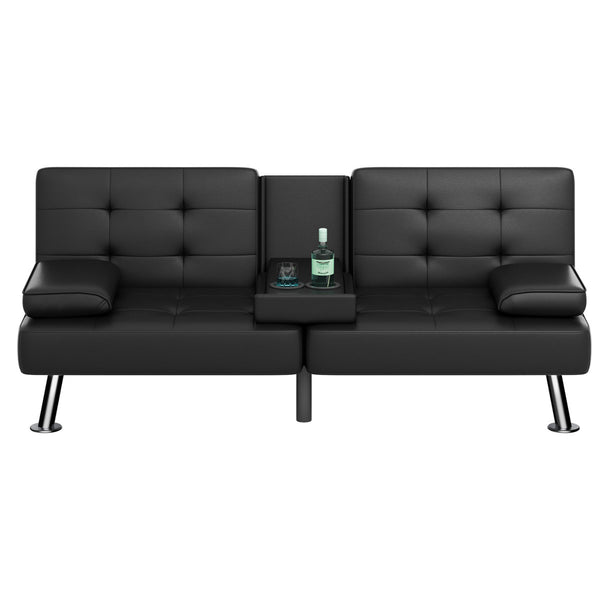 65.8'' Faux Leather Reclining Sofa Bed