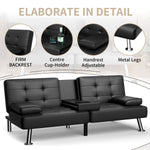 65.8'' Faux Leather Reclining Sofa Bed