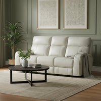85.4'' Genuine Leather Zero Gravity Power Recliner Sofa with USB Port