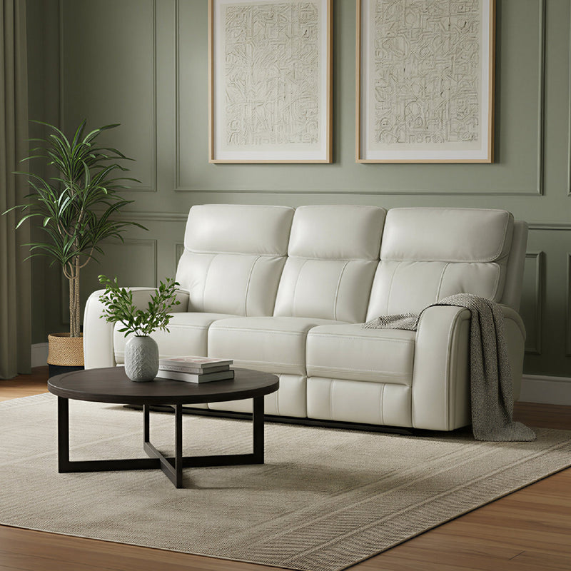 85.4'' Genuine Leather Zero Gravity Power Recliner Sofa with USB Port
