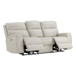 85.4'' Genuine Leather Zero Gravity Power Recliner Sofa with USB Port