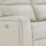 85.4'' Genuine Leather Zero Gravity Power Recliner Sofa with USB Port