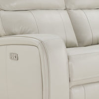 85.4'' Genuine Leather Zero Gravity Power Recliner Sofa with USB Port