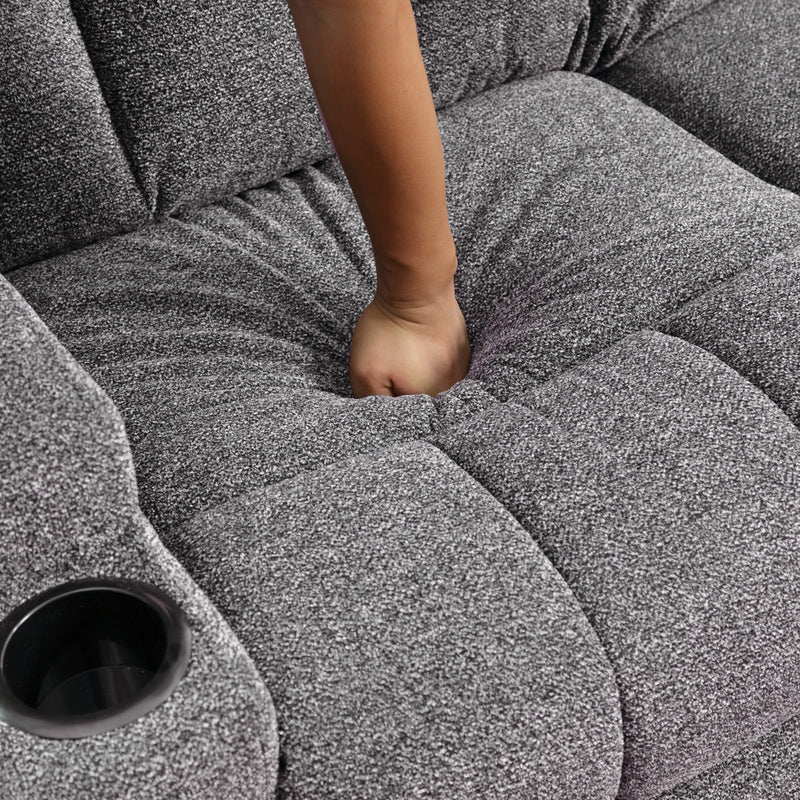 Brost Manual Recliner Loveseat with Cup Holders & Pocket Storage