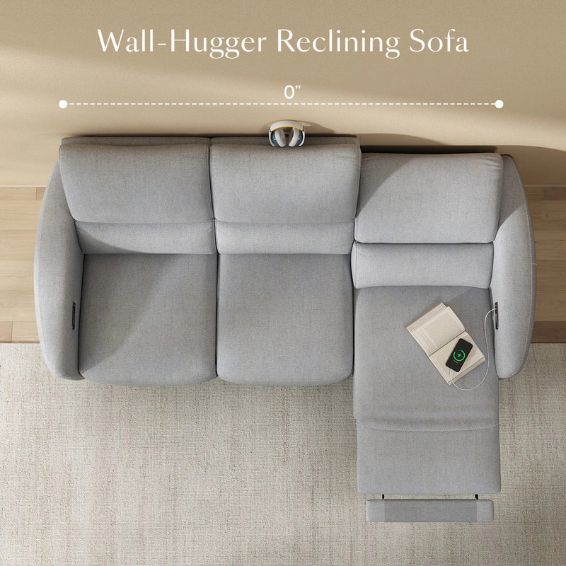 Pursifull Power Zero Wall Reclining Sofa with USB Ports