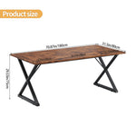 71" Executive Desk with Metal Frame & Vintage Wood Finish, Large Computer Desk with 360 lbs Capacity for Home Office – Ergonomic Writing Table with Adjustable Feet