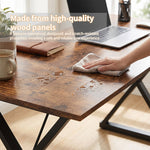 71" Executive Desk with Metal Frame & Vintage Wood Finish, Large Computer Desk with 360 lbs Capacity for Home Office – Ergonomic Writing Table with Adjustable Feet