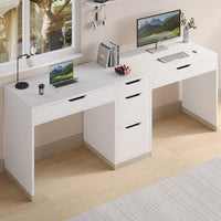 78 Inch Double Desk for Two People with 5 Drawers, Extra Long Computer Desk Writing Workstation (Incl. File Drawer) for Home Office