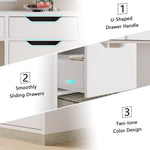 78 Inch Double Desk for Two People with 5 Drawers, Extra Long Computer Desk Writing Workstation (Incl. File Drawer) for Home Office