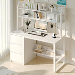 60 Inch Computer Desk with Drawers,Study Writing Desk with Hutch for Bedroom