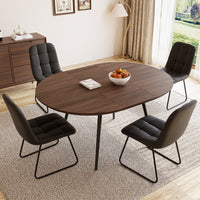 5 - Pieces Modern Kitchen Dining Set, 43'' to 59'' Extendable Dining Table Set with 32.8"H Upholstered Dining Chairs for 4 Person(1 Table 4 Chairs)